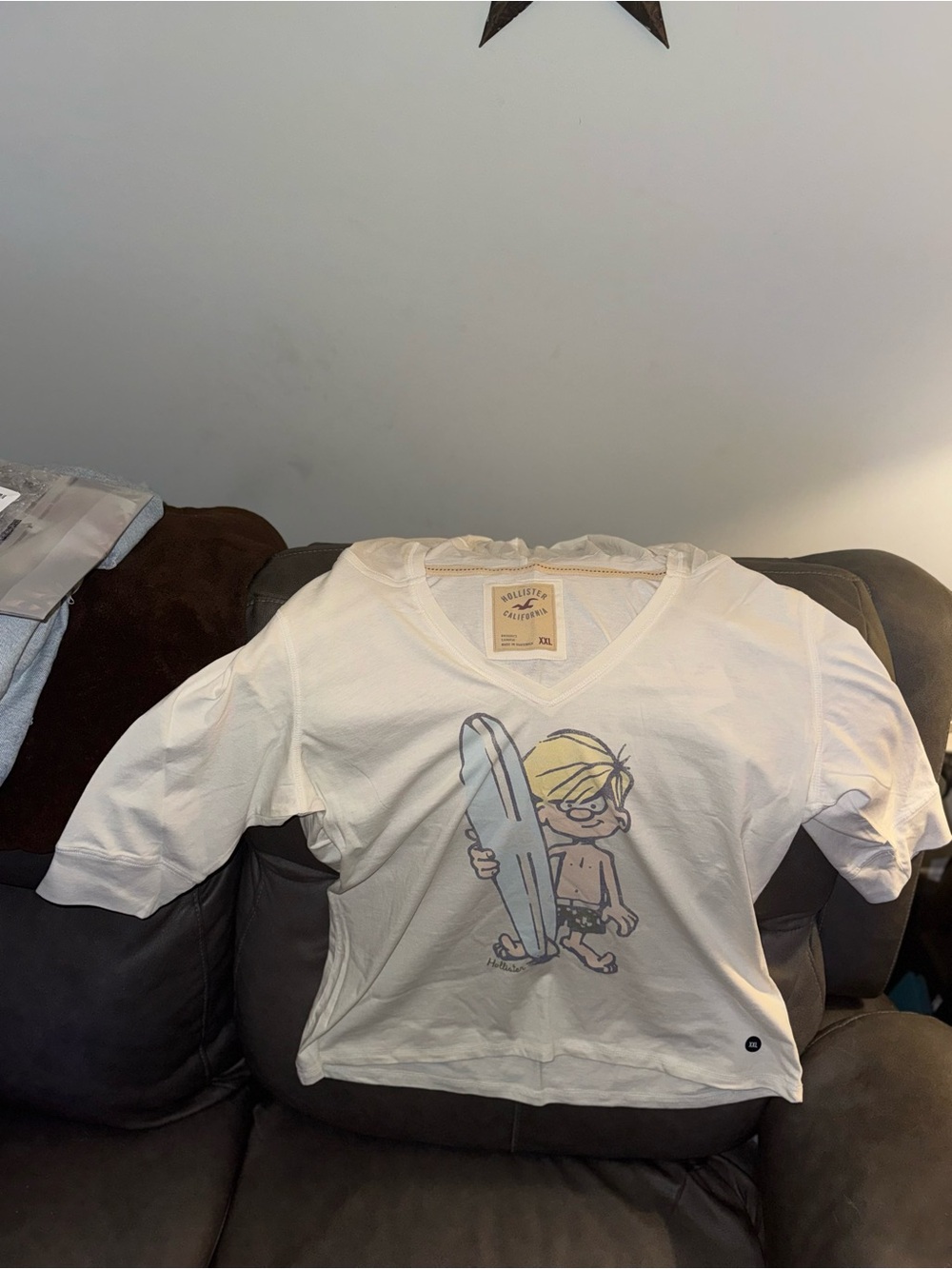 Hollister Hooded Half-Sleeve Waxer Graphic Tee